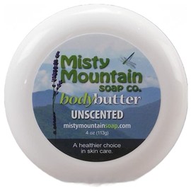 Body Butter - Unscented - Made with Natural Oils and Butters by Misty Mountain Soap Co.