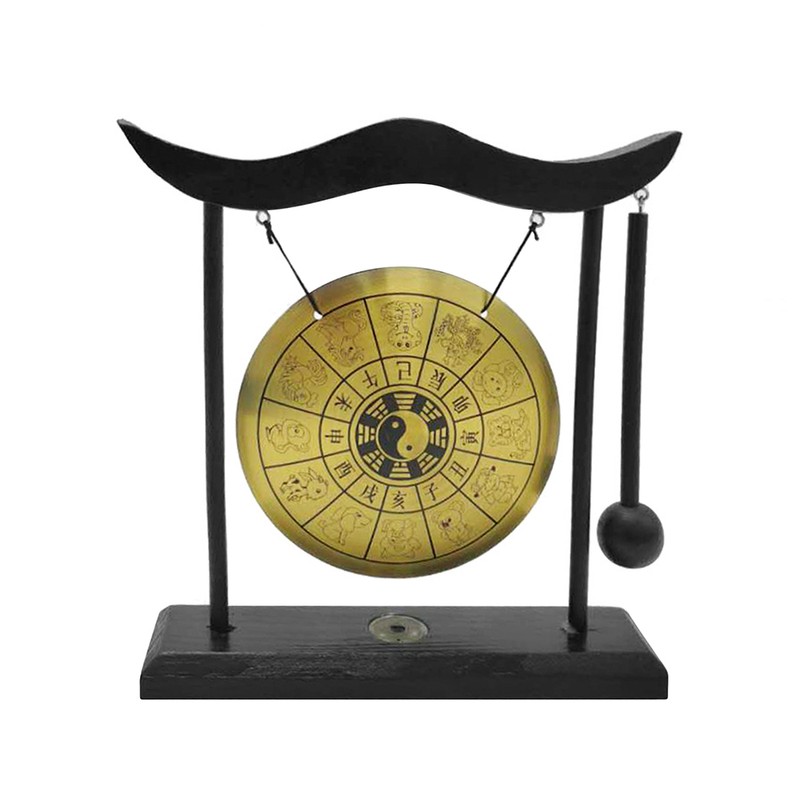 Mini Desktop Gong Table Wind Chime Percussion Instruments with Mallet