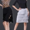 New Women's Asymmetrical Silver Dance Skirt for Latin & Square Dance Skirt Silver Side Slit + XXL 2ea