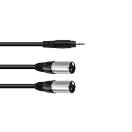 OMNITRONIC Adaptor Cable 3.5 Jack / 2 x XLR (M) 3 m Black