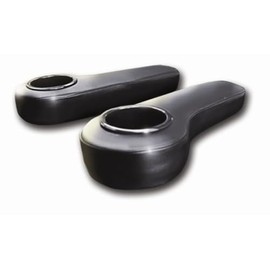 Golf Cart Rear Seat Armrest Cushion with Cup Holder (Set of 2) (Black)
