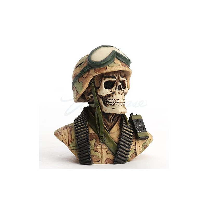 Veronese Design 2 3/4 Inch Military Skeleton Half Bust Miniature