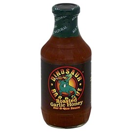 Dinosaur Bar-B-Que Roasted Garlic Honey BBQ Sauce, 19 oz (Pack of 6)