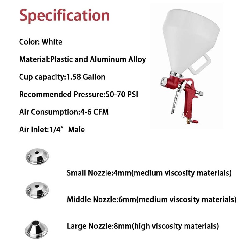 YSIL Air Hopper Spray Gun Texture Tool Drywall Painting Sprayer