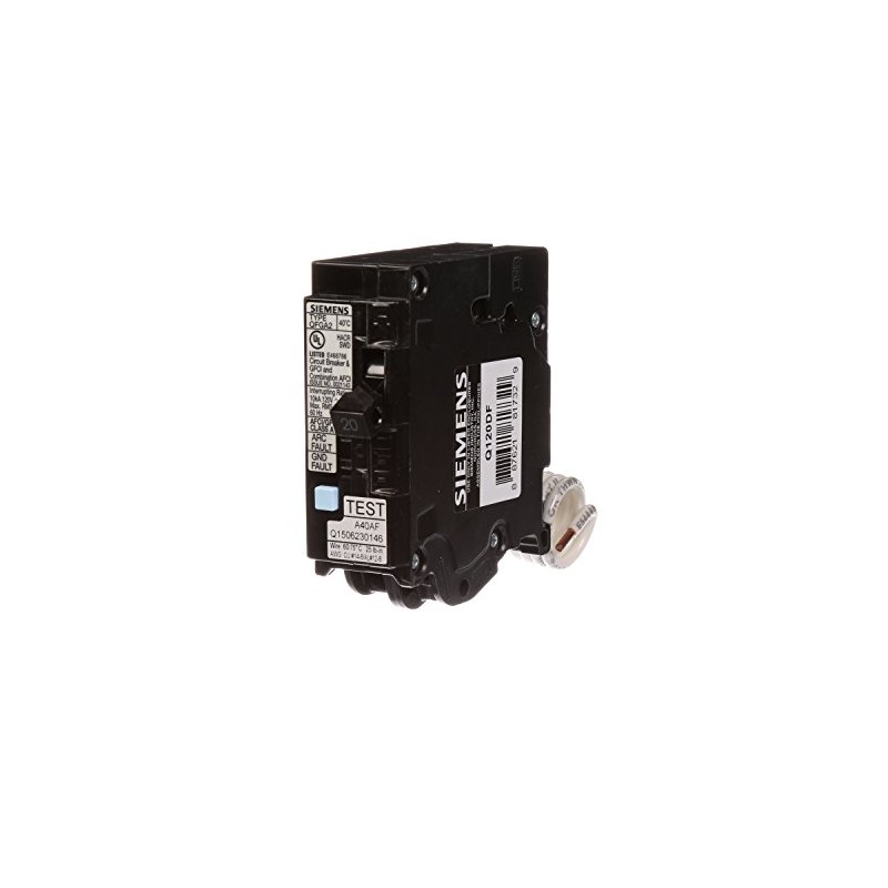 SIEMENS Q120DF 20-Amp Afci/Gfci Dual Function Circuit Breaker, Plug-in Load