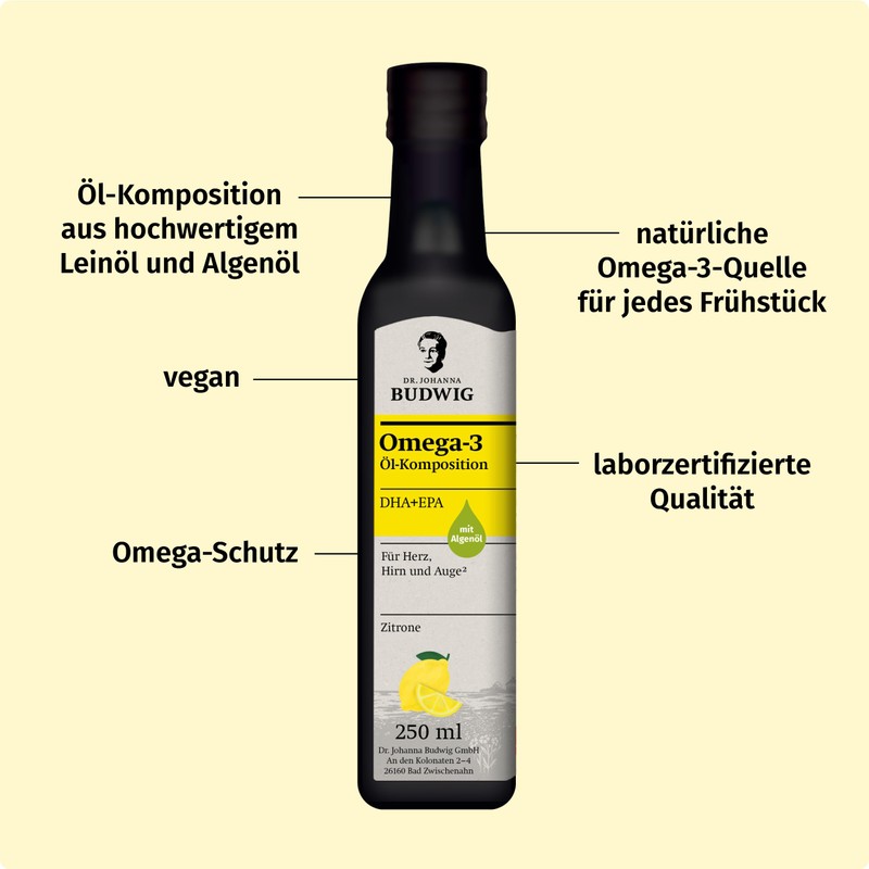 Dr. Budwig Omega-3 DHA + EPA Lemon - The Original
