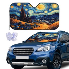 Starry Night Windshield Sun Shade Car Front Window Shades for Car Accessories Sun Heat UV Rays Visor for Universal Cars SUV Truck 51 x 27.5 Inch