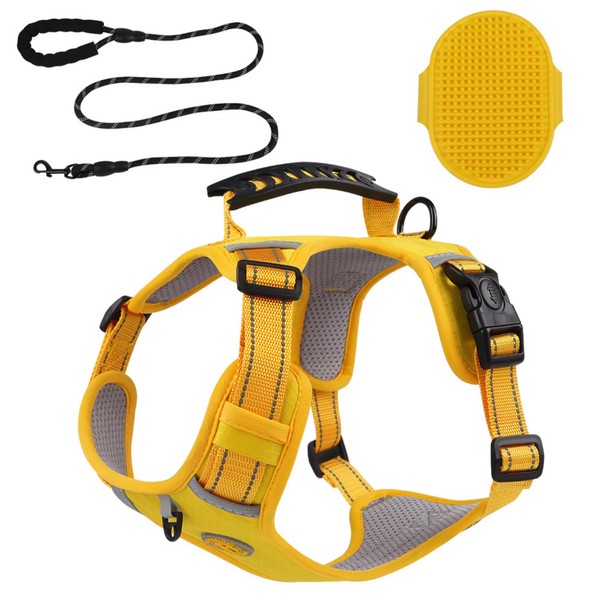 [3 in 1] Heavy Duty Dog Harness, No-Pull Reflective Tough