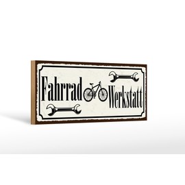 FEMER Wooden Sign 27 x 10 cm Bicycle Workshop