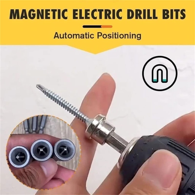 Teursa 5pcs Set Magnetic Positioning Screwdriver Bits Drywall Screw Setter