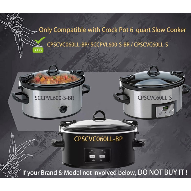 Oval Slow Cooker Pot Replacement, Compatible with CrockPot slow cooker