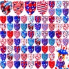 Locmeo 100 Pcs 4th of July Dog Bandanas Bulk Independence