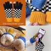 Plaid Winter Gloves with Touch Screen for Women Girls Checkered