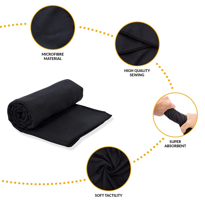 Various Sizes, Super Absorbent Microfibre Bath Towel, Ultra Compact and