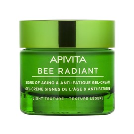 Apivita Bee Radiant Gel-Crema Antiedad y Anti-Fatiga 50ml - Textura Ligera - Hidratante Facial Antiarrugas con Propóleo y Peonía Blanca - Aumenta la Luminosidad - No Comedogénico