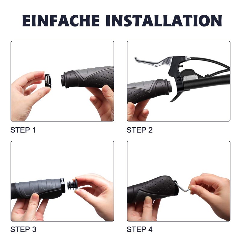 FAM STICKTILES Handlebar Grips, Ergonomic Handlebar Grips Double Aluminum Clamp