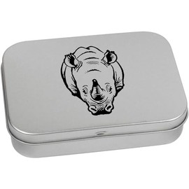 Azeeda 110mm 'Black Rhino' Metal Hinged Tin/Storage Box (TT00236227)