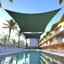 ColourTree CTAPR1020 Custom Size 11' x 24' Green Sun Shade Sail Canopy UV Block UPF50  Rectangle - Commercial Standard Heavy Duty - 190 GSM - 3 Years Warranty