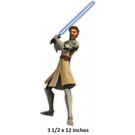 Obi-Wan Ben Kenobi Lightsaber Decal Jedi Wall Sticker Clone Wars Peel Stick Art