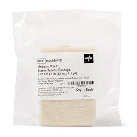 Medline Medigrip Elastic Tubular Support Bandage, Latex, Size E, Large Ankles, Medium Knees, Small Thighs, 3.5" W (8.75 cm), Each