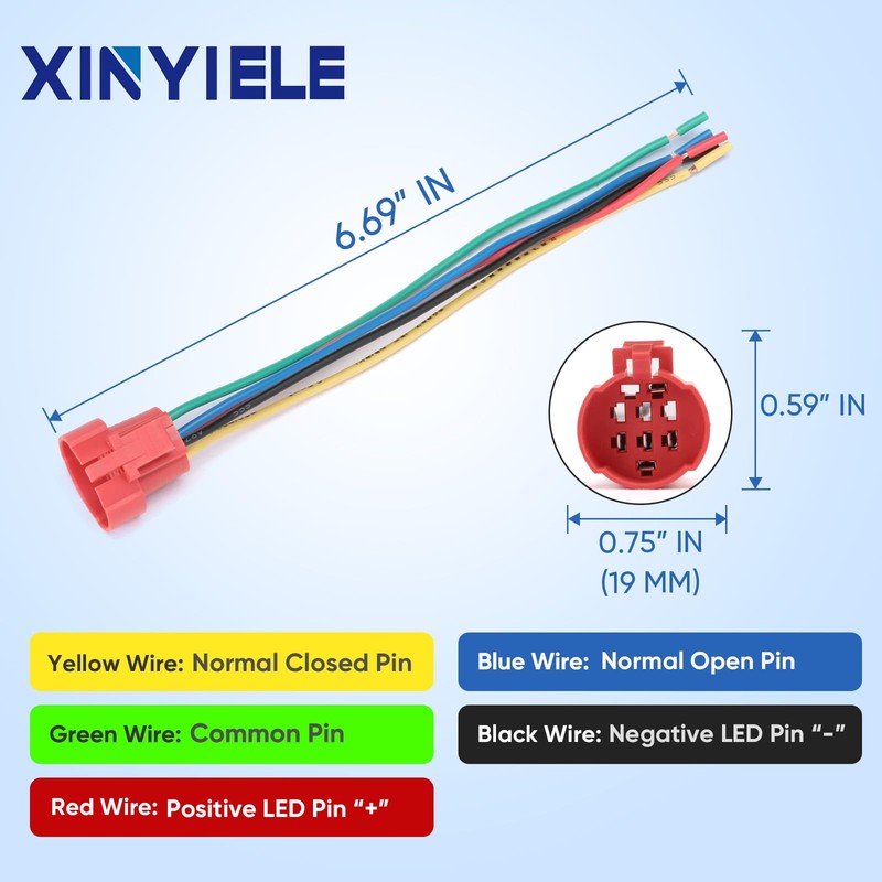 XINYIELE 19MM Latching 12V DC Push Button Switch On/Off,Waterproof Stainless