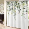 kampdream Green Eucalyptus Plant Shower Curtain, Watercolor Leaves On The