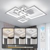 HLILCEH Modern Chrome Led Ceiling Light 3-Square Design 3000K-6500K Dimmable