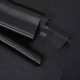 Black Satin Fabric by The Yard, 55 Inches Wide Shiny and Soft Silk Satin Cloth Fabric for Sewing, Wedding Bridal Dress, Decorations, DIY Crafts, 5 Yards, Black