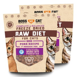 Boss Cat Complete & Balanced Freeze Dried Raw Diet for Cats, Chicken Recipe, 9 oz Bag (Bag of 2)