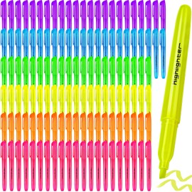 Tcevily 60 Pieces Highlighter Bulk Assorted Colors Highlighter Markers Chisel Tip Highlighter Pens for School Classroom Office (60)