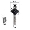 AKYLIN Reversible Plate Chamfer Cutter 8 mm Shank, 4-Sided Interchangeable
