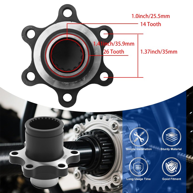 CADUFUELLY 5UG-46212-00-00 Rear Differential Drive Shaft Boss, Replacement for Yamaha