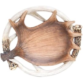 Bridge Collection Rustic Antler Bowl - Decorative Deer and Moose Antler Tray - Catchall Bowl Tabletop Decor for Cabin, Lodge, Rustic Home