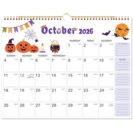 2026 Calendar - 2026 Wall Calendar, January 2026 - December 2026, 2026 Calendar 12 Month, 15" x 11.5", 2026 Wall Calendars, Twin-Wire Binding, Holidays Reminder, Thick Paper, Julian Dates