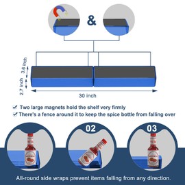 Hellpnoom Magnetic Stovetop Shelf - Spice Rack Organizer for Kitchen Stoves(Touminglan)
