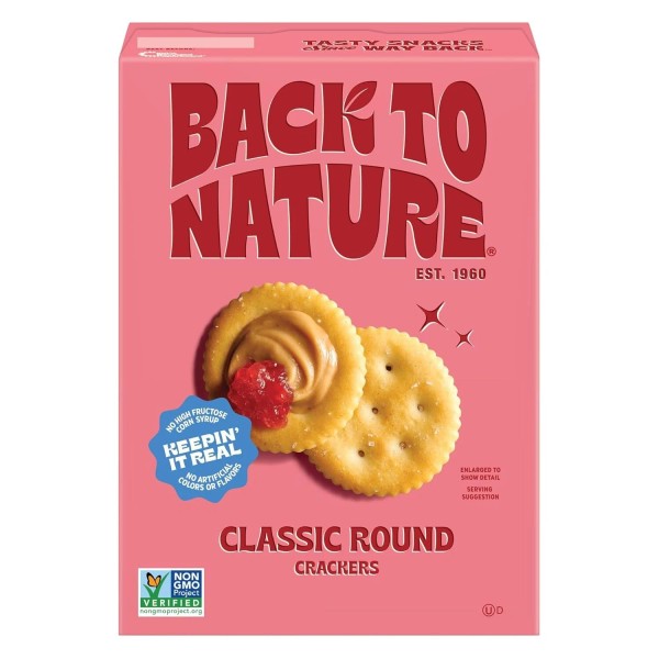 Back to Nature Classic Round Crackers - Dairy Free, Non-GMO,
