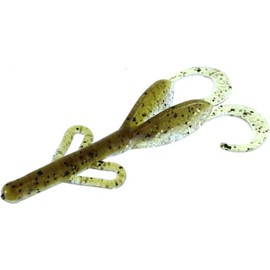 Zoom Baby Brush Hog Creature Bait, 12 Pack, 4in, Green Pumpkin Flash, 042371X