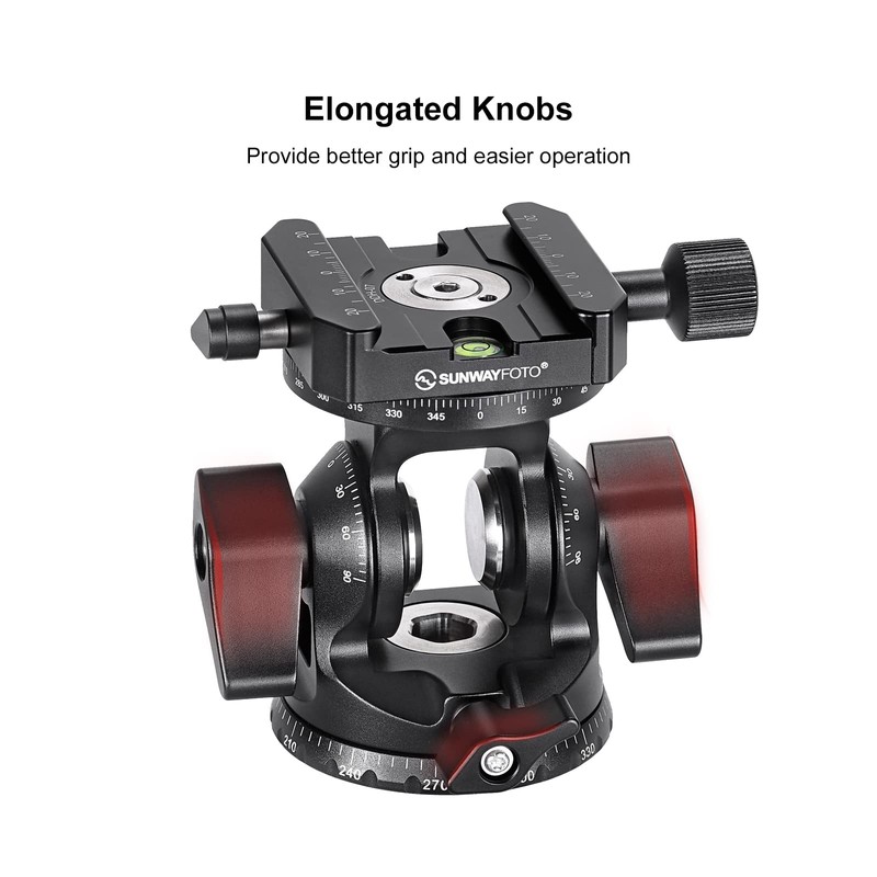SUNWAYFOTO DT-03R Two-Way Tilting Head for Monopod and Tripod with