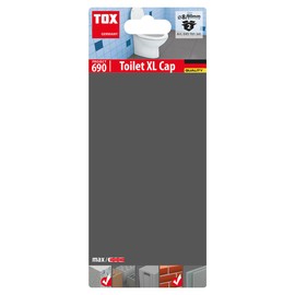 TOX Toilet Attachment Toilet XL Cap 8 x 80 mm Pack of 2 screws & 2 Covers Each with 2 Cap – White/Chrome 045701341
