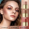 FALOCUTUS 3 Pcs MEDIUM Contour Stick Set,Cream Blush & Highlighter