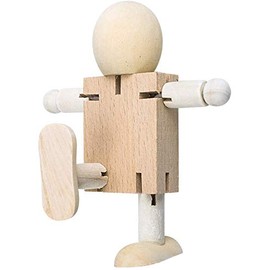 VOANZO 5pcs Cute Fidget Wood Robot Block Action Figures Model Theme, Birthday Party Gif