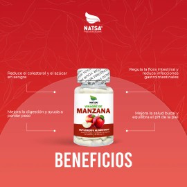 Vinagre Manzana 100 Cápsulas Regula Niveles Colesterol Azúcar Mejora Digestión Pérdida Peso Flora Intestinal Salud Bucal Equilibra