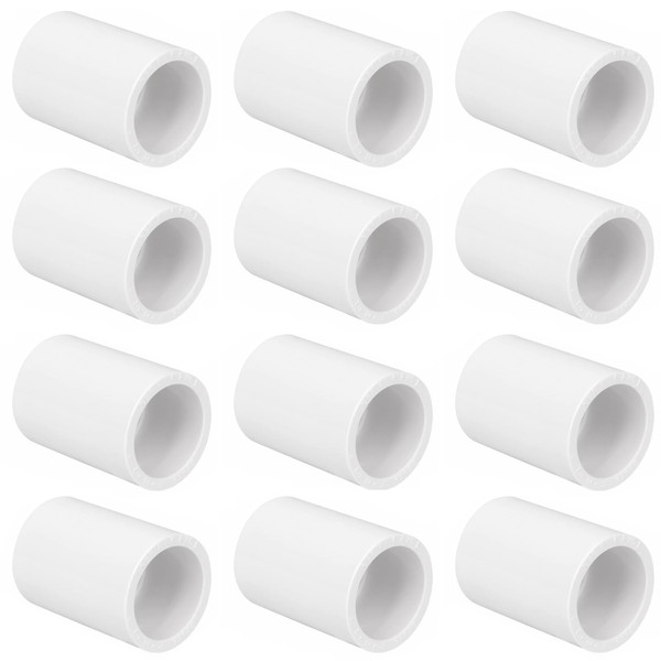 12 Pack 1/2" PVC Pipe Coupling Adapter Pipe Fitting Connector