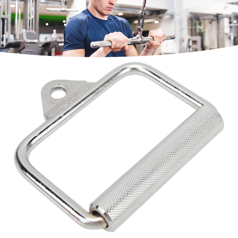 Cable Machine Handle Steel Knurled Fitness Hand Grip Pulldown Rowing