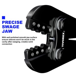 Tivorex Wire Rope Crimping Tool Kit, Built-in Cutter Swaging Tool, Crimping Loop sleeve from 3/64-inch to 1/8-inch, for Aluminum Oval Sleeves, Double Sleeve