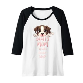 Womens Funny Staffy Mom Dog Stafford Mama Humor Quote Raglan Baseball Tee