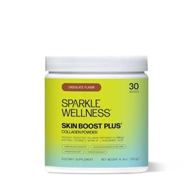 Sparkle Wellness Skin Boost Plus (Chocolate) [30-Serves] | Collagen Powder Supplement with Verisol Bioactive Hydrolyzed Collagen Peptides, Vitamin C & Hyaluronic Acid to Improve Skin Elasticity