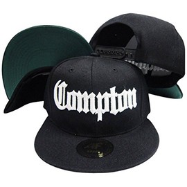 AF Snaps Compton Old English Black Adjustable Snapback Hat/Cap