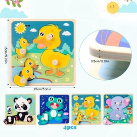 Wooden Puzzle 1 Year, Wooden Puzzle from 1 2 3 Years, Animal Wooden Puzzle, Gripping Puzzle Children, Montessori Toy, Wooden Toy, Baby Children, Birthday Gift, Educational Toy for Boys and Girls