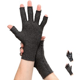 Classy Pal Guantes de compresión para artritis, guantes de escritura para alivio del dolor de mano, Gris, Medium (1 Pair)